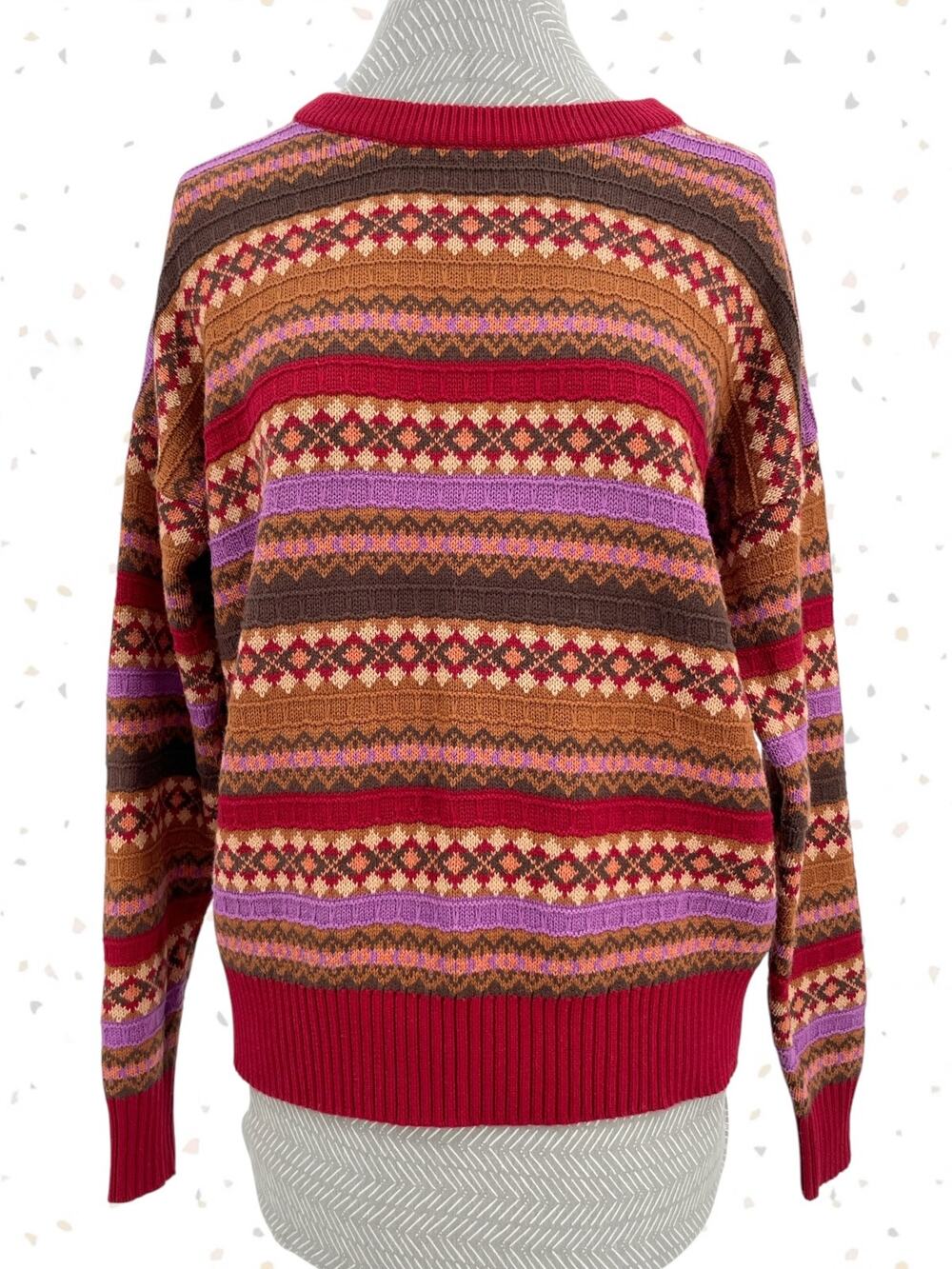 Princess Highway Fair Isle Knit Sweater Stripes Ski Winter Pullover AU Size 10